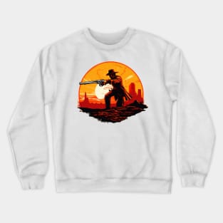 cowboy with a big gun Crewneck Sweatshirt